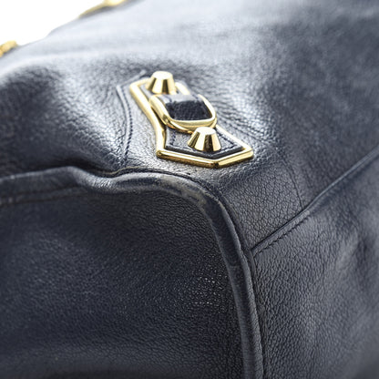 Balenciaga Chevre Gold Metallic Edge Hardware City Bleu Nuit Dark Sea 15 of 18