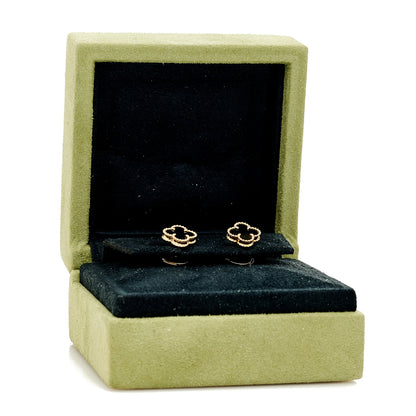 Van Cleef & Arpels 18K Yellow Gold Black Onyx Sweet Alhambra Earrings 5 of 5