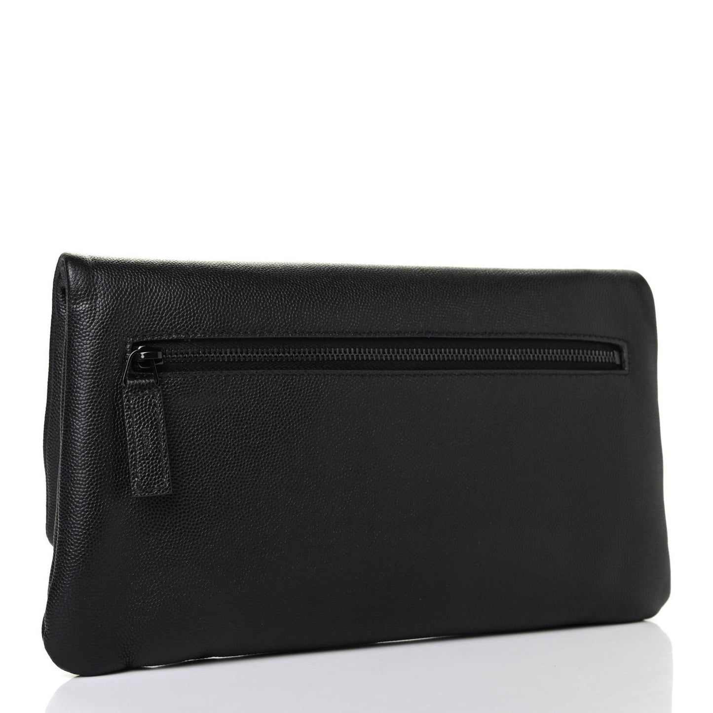 Grain De Poudre West Hollywood Monogram Fold Over Clutch Black