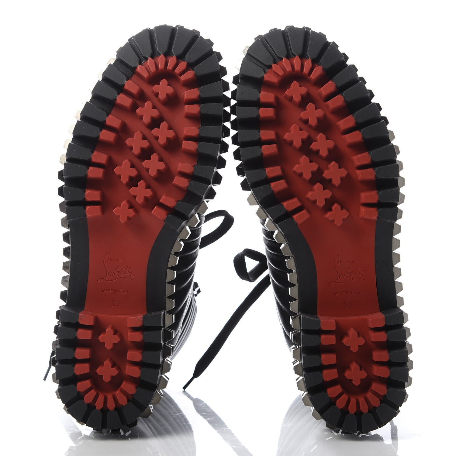 Christian Louboutin Calfskin Quilted Yetota Combat Boots 37 Black 5 of 8