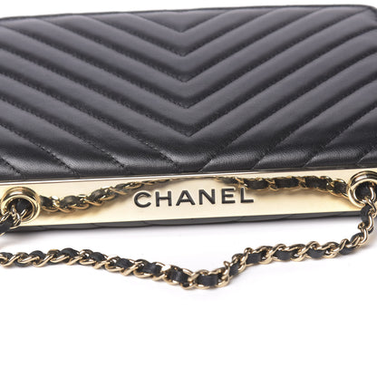 Chanel Lambskin Chevron Quilted Trendy CC Wallet On Chain WOC Black 11 of 15