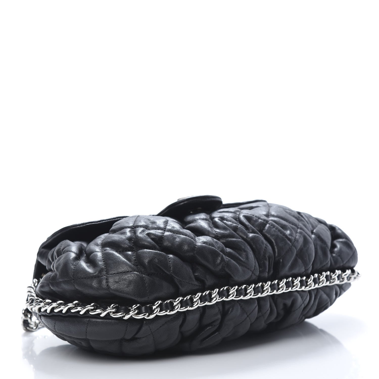 Chanel Washed Lambskin Quilted Medium Chain Around Messenger Black 4 of 11