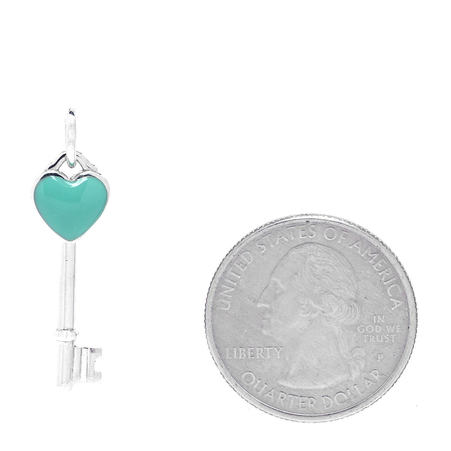 Tiffany Sterling Silver Enamel Key Pendant Blue 2 of 4
