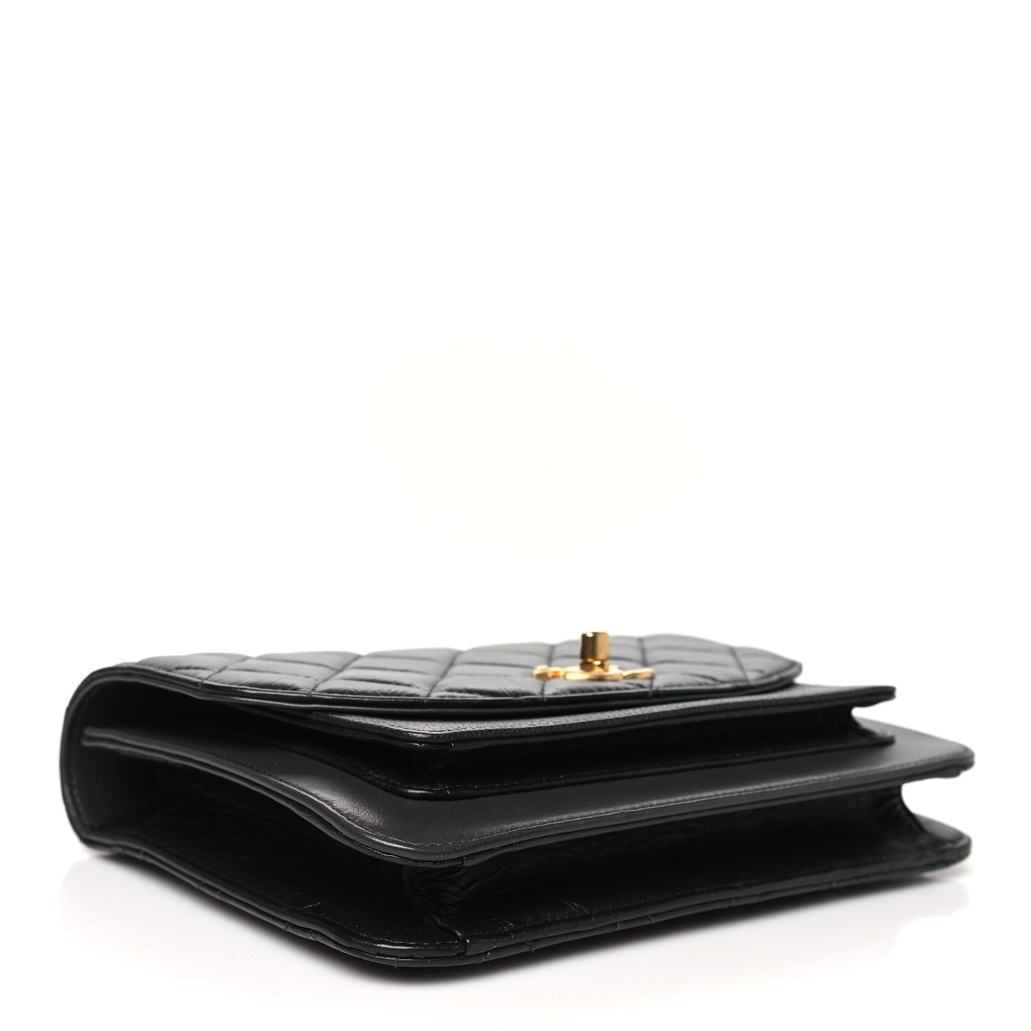 Calfskin Caviar Quilted Chain Handle Flap Black