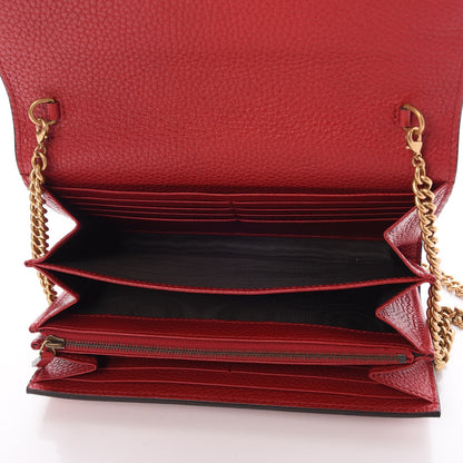 Gucci Calfskin GG Marmont Chain Wallet Vulcanic Red 5 of 8