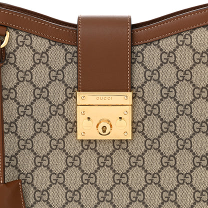 Gucci GG Supreme Monogram Medium Padlock Shoulder Bag Beige Ebony Brown Sugar 8 of 10