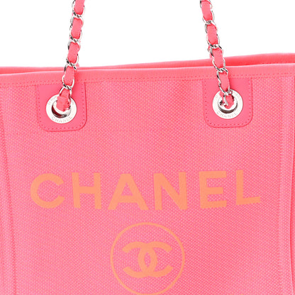 Chanel Canvas Mini Deauville Tote Pink Orange 8 of 10