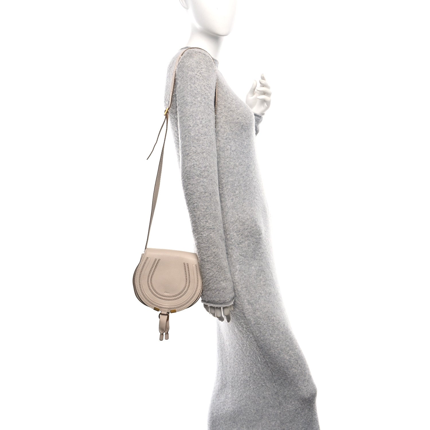 Chloe Calfskin Mini Marcie Round Crossbody Bag Root Beige 2 of 11