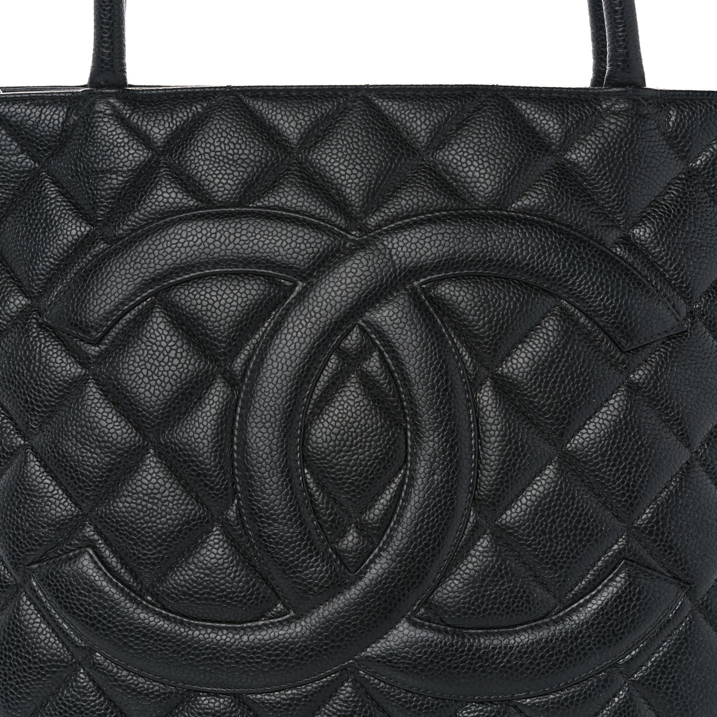 Caviar Quilted Medallion Tote Black