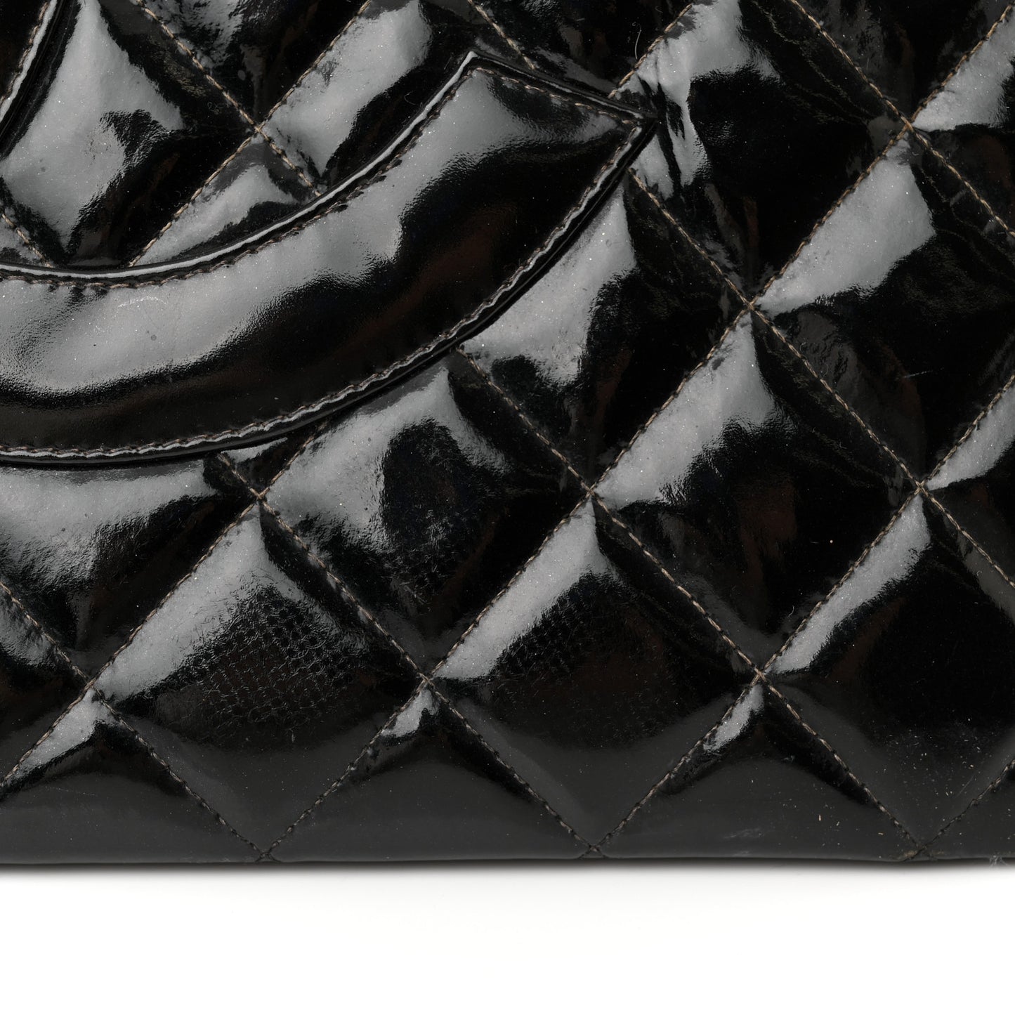 Patent Quilted Grand Shopping Tote GST Black