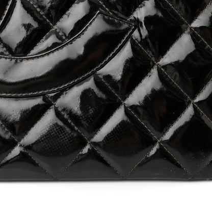 Chanel Patent Quilted Grand Shopping Tote GST Black 19 of 26
