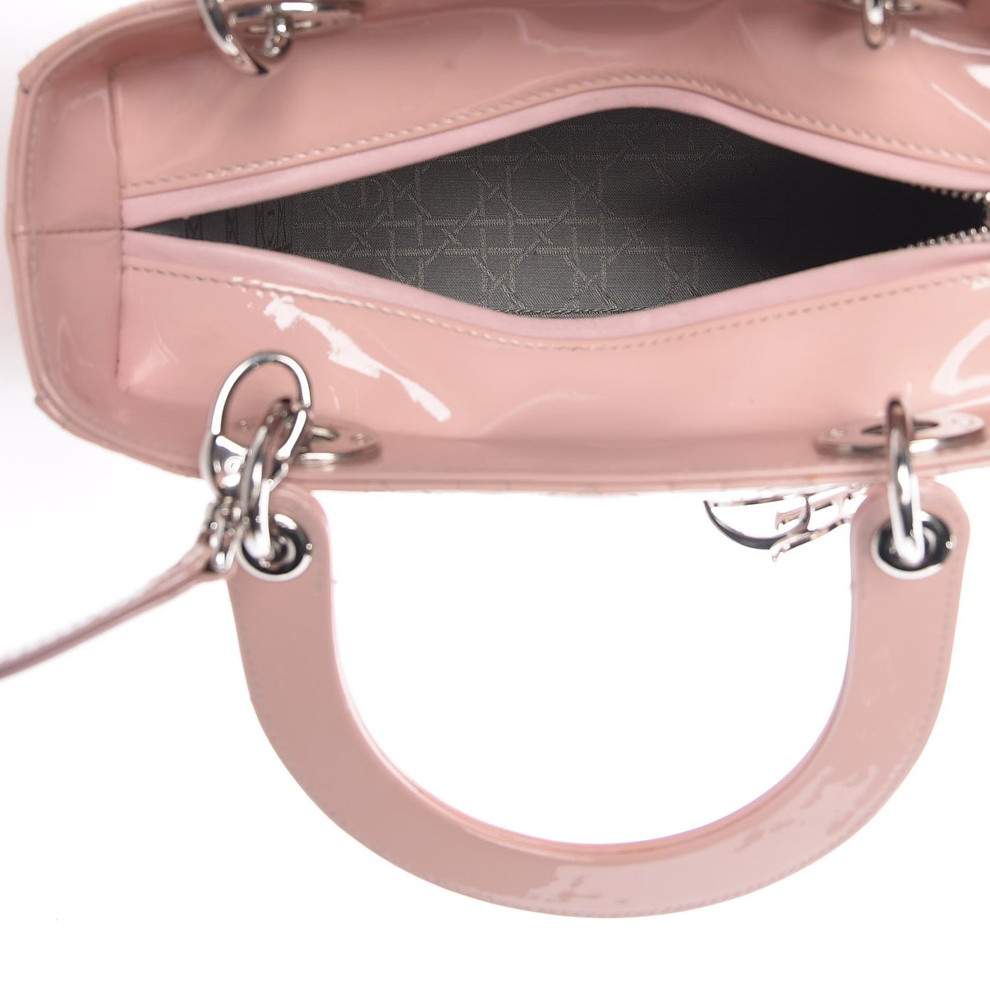 Patent Cannage Medium Lady Dior Rose Clair
