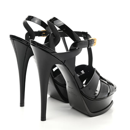 Saint Laurent Patent Tribute 105 Platform Sandals 37 Black 4 of 11