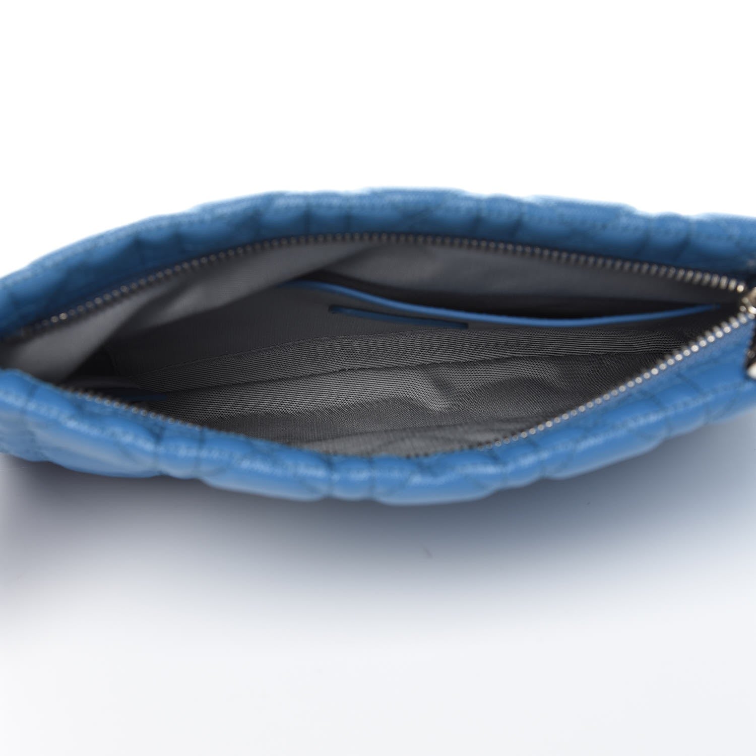 Christian Dior Panerea Canvas Cannage Flat Zip Pouch Cobalt 5 of 7