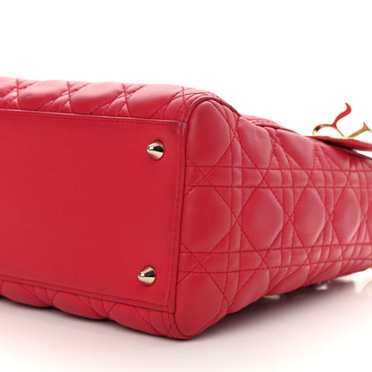 Christian Dior Lambskin Cannage Medium Lady Dior Red 10 of 10