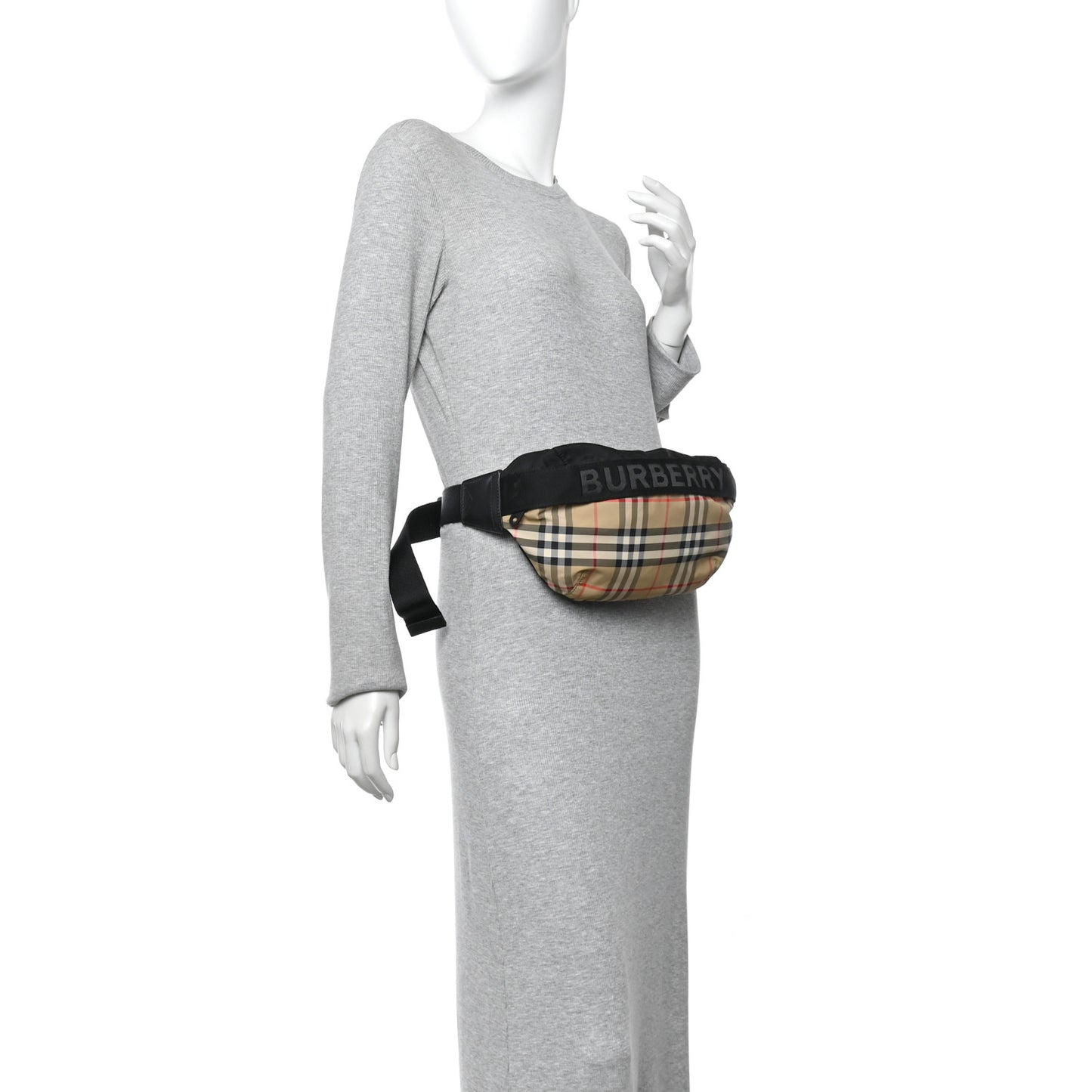 Nylon Vintage Check Sonny Bum Bag Archive Beige Black