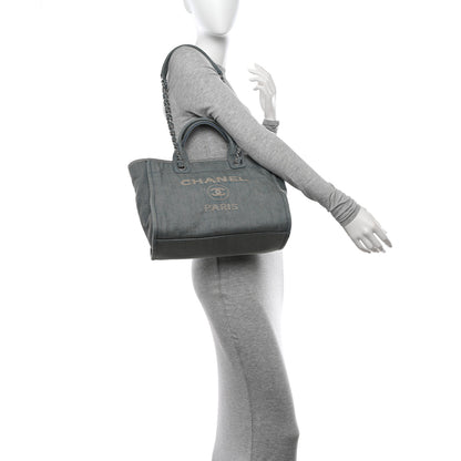 Chanel Denim Small Deauville Tote Light Blue 2 of 12
