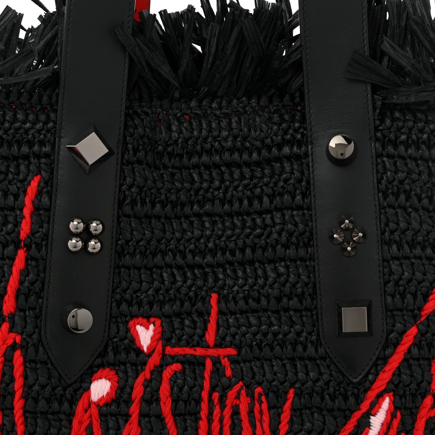 Raffia Medium Frangibus Starlight Tote Black