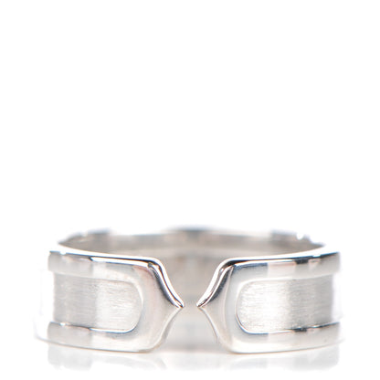 Cartier 18K White Gold 7mm C De Ring 57 8 1 of 5