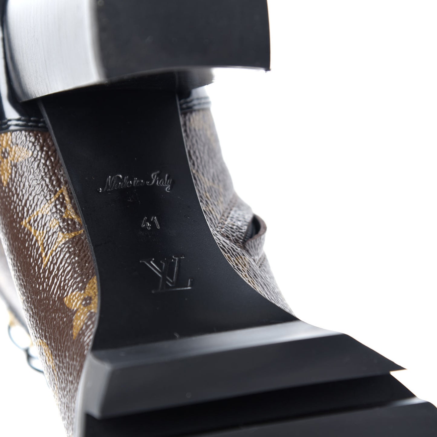 Patent Calfskin Monogram Star Trail Ankle Boots 41 Black