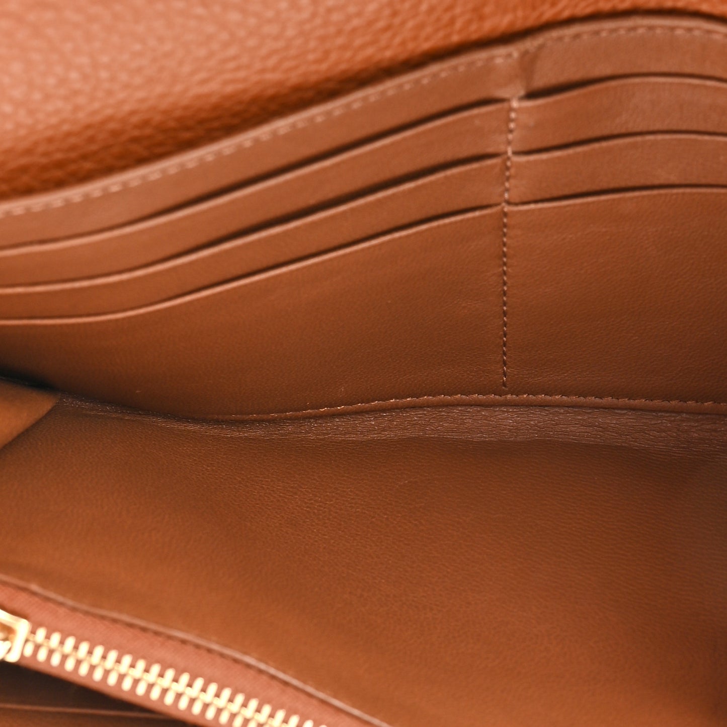 Calfskin Marcie Continental Flap Wallet Tan