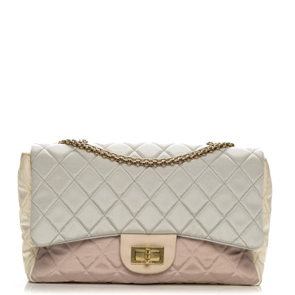 Chanel Grosgrain Satin Tri-Color 2.55 Reissue Flap Grey Pink White 1 of 12