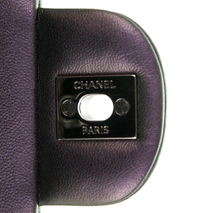 Chanel Metallic Lambskin Quilted Medium Double Flap Dark Purple 5 of 8