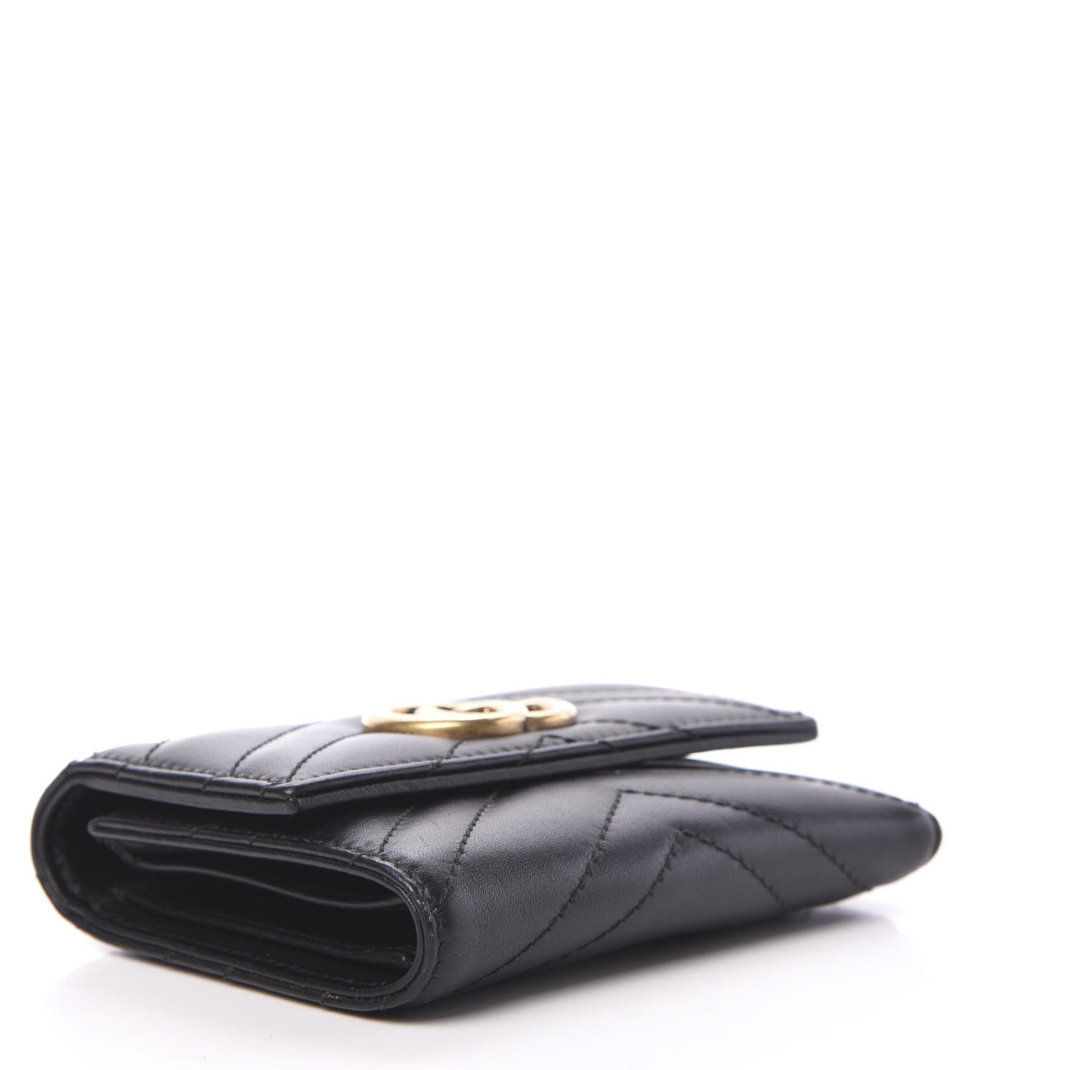 Gucci Calfskin Matelasse GG Marmont Wallet Black 3 of 9