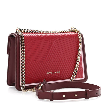 Bulgari Quilted Nappa Smooth Calfskin Serpenti Forever Diamond Blast Shoulder Bag Red 3 of 10