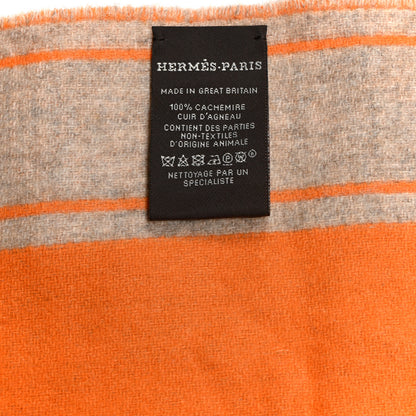 Hermes Cashmere Casaque Clefs de H Muffler Beige Chine Orange 4 of 4