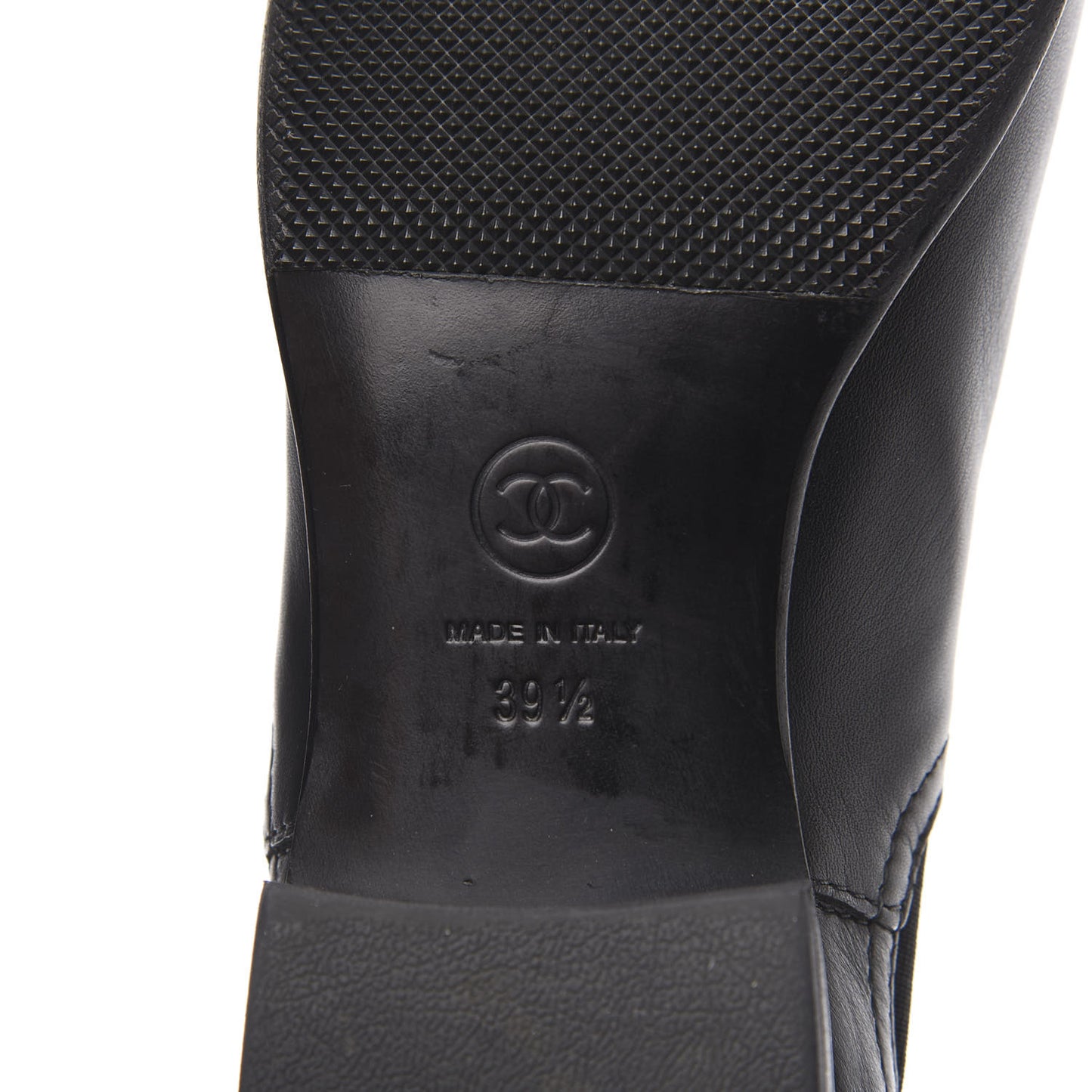 Calfskin Elastic Short Boots 39.5 Black