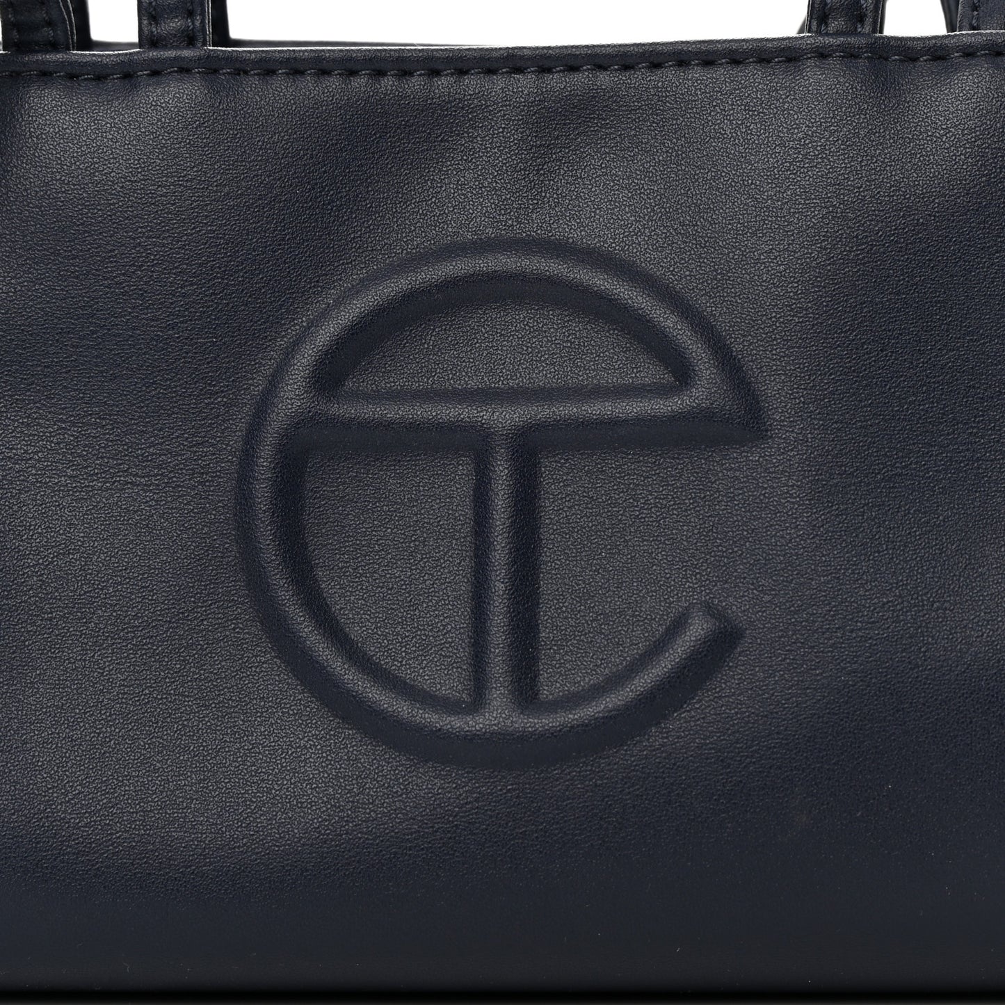 Vegan Leather Small Shopping Bag Navy