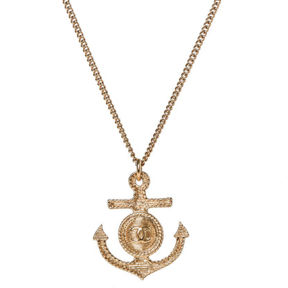 Chanel Anchor CC Pendant Necklace Gold 4 of 6