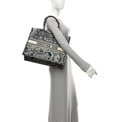 Christian Dior Canvas Embroidered Large Dioriviera Toile De Jouy Reverse Book Tote Blue 2 of 10