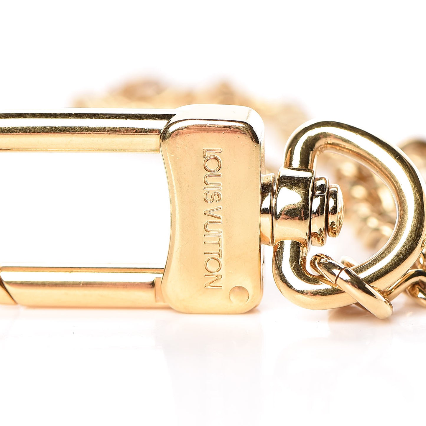 Metal Pochette Extender Key Ring Chain Gold