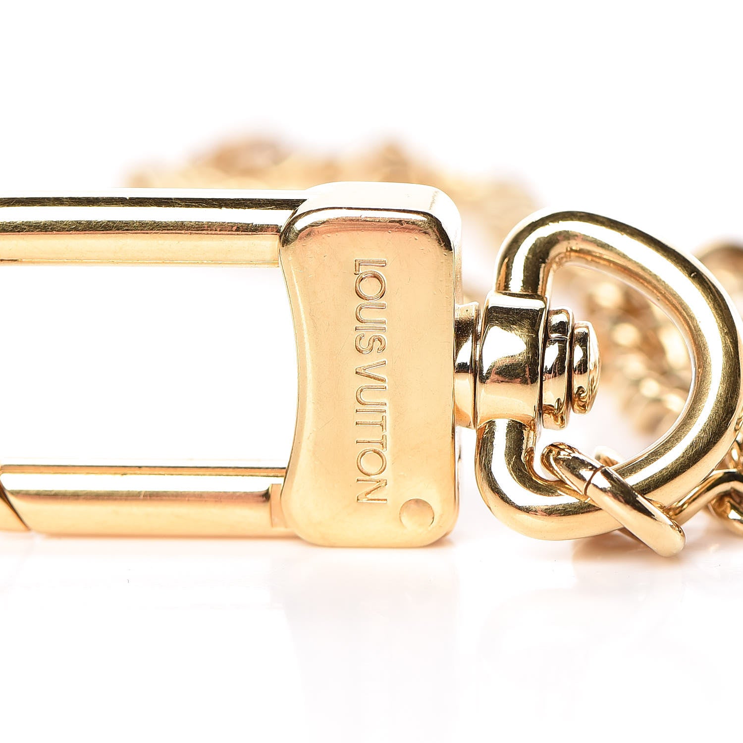 Louis Vuitton Metal Pochette Extender Key Ring Chain Gold 3 of 6