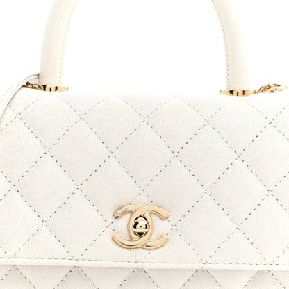 Chanel Caviar Quilted Mini Coco Handle Flap White 8 of 11