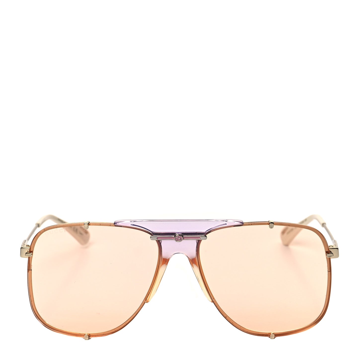 Metal Square Frame Sunglasses GG0739S Brown