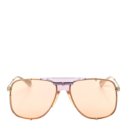 Gucci Metal Square Frame Sunglasses GG0739S Brown 2 of 7