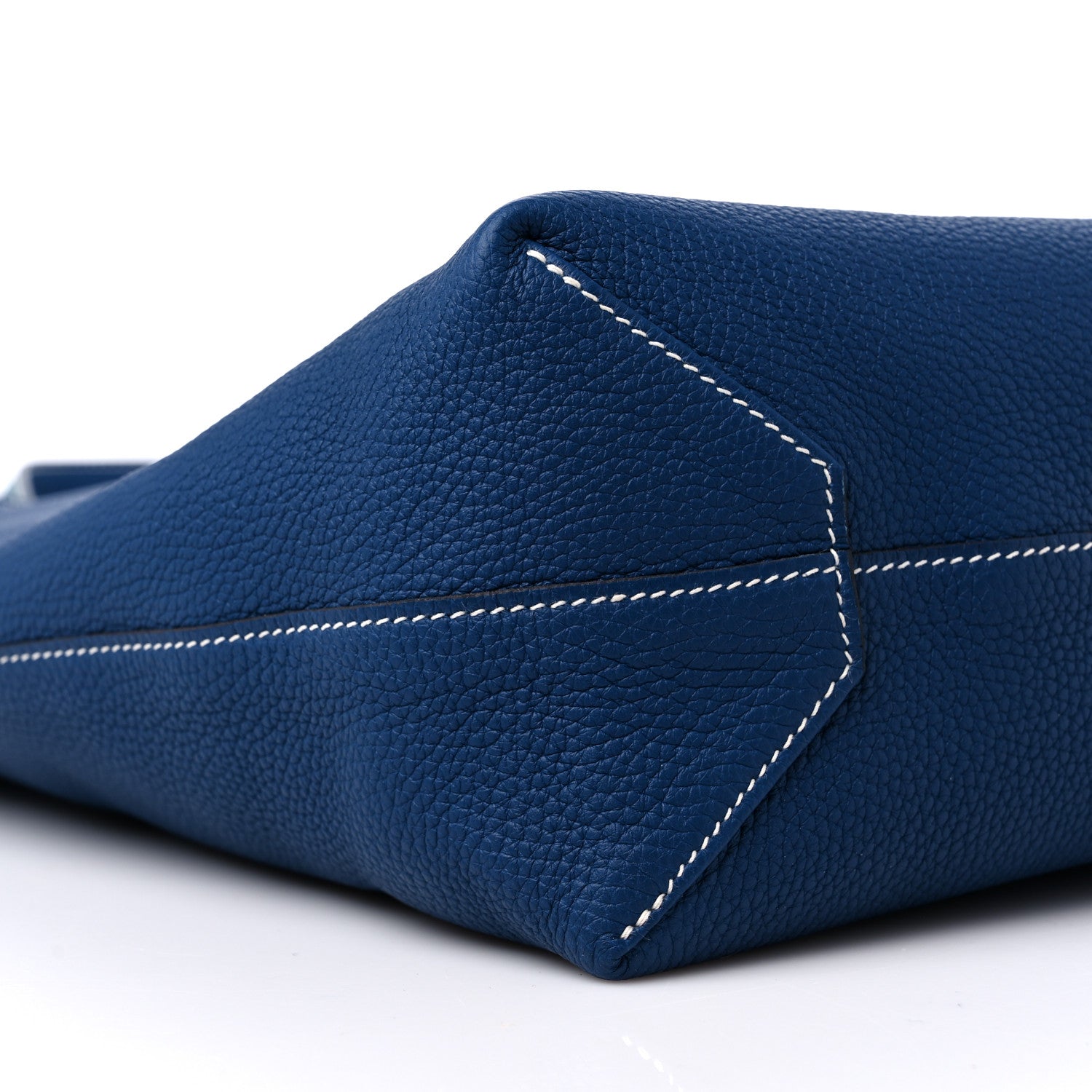 Hermes Taurillon Clemence Double Sens 36 Reversible Tote Deep Bleu Vert Bosphere 7 of 13