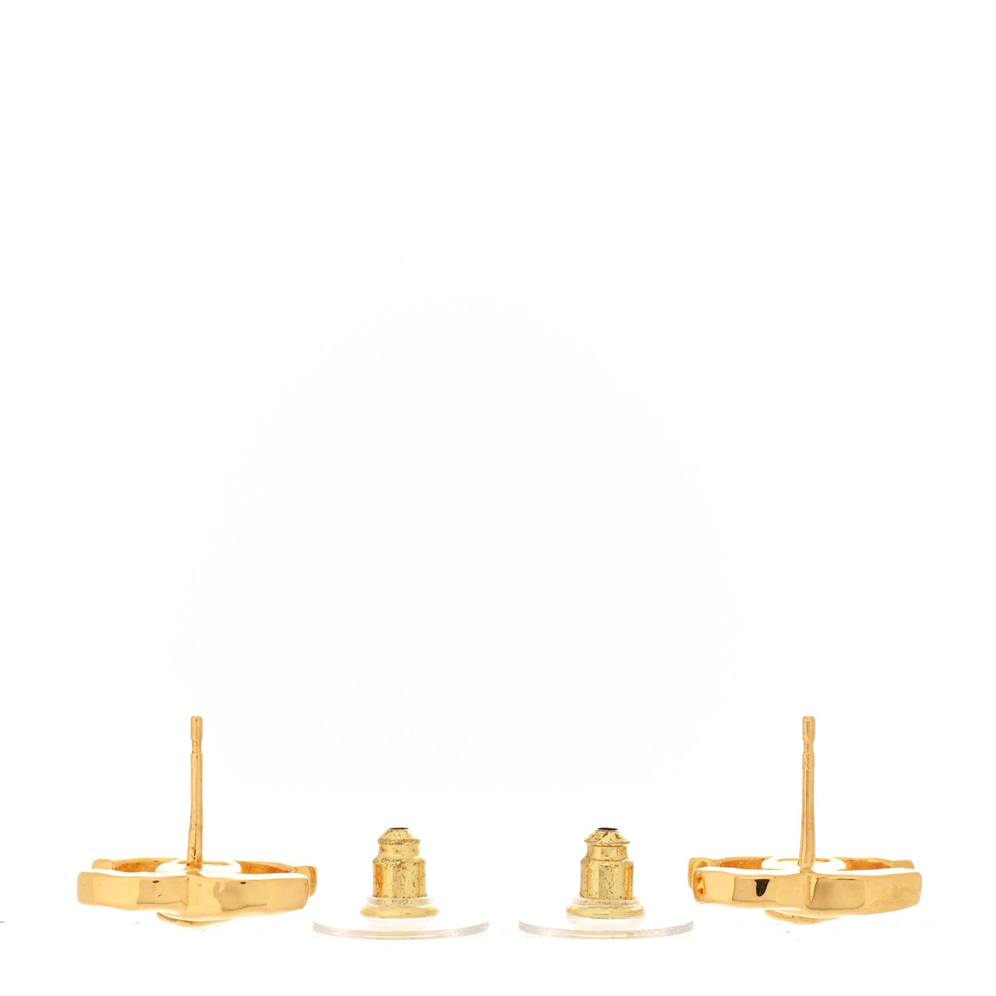Metal Crystal CC Marquise Earrings Gold