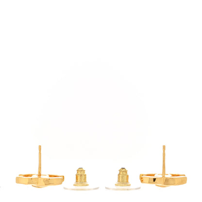 Chanel Metal Crystal CC Marquise Earrings Gold 3 of 5