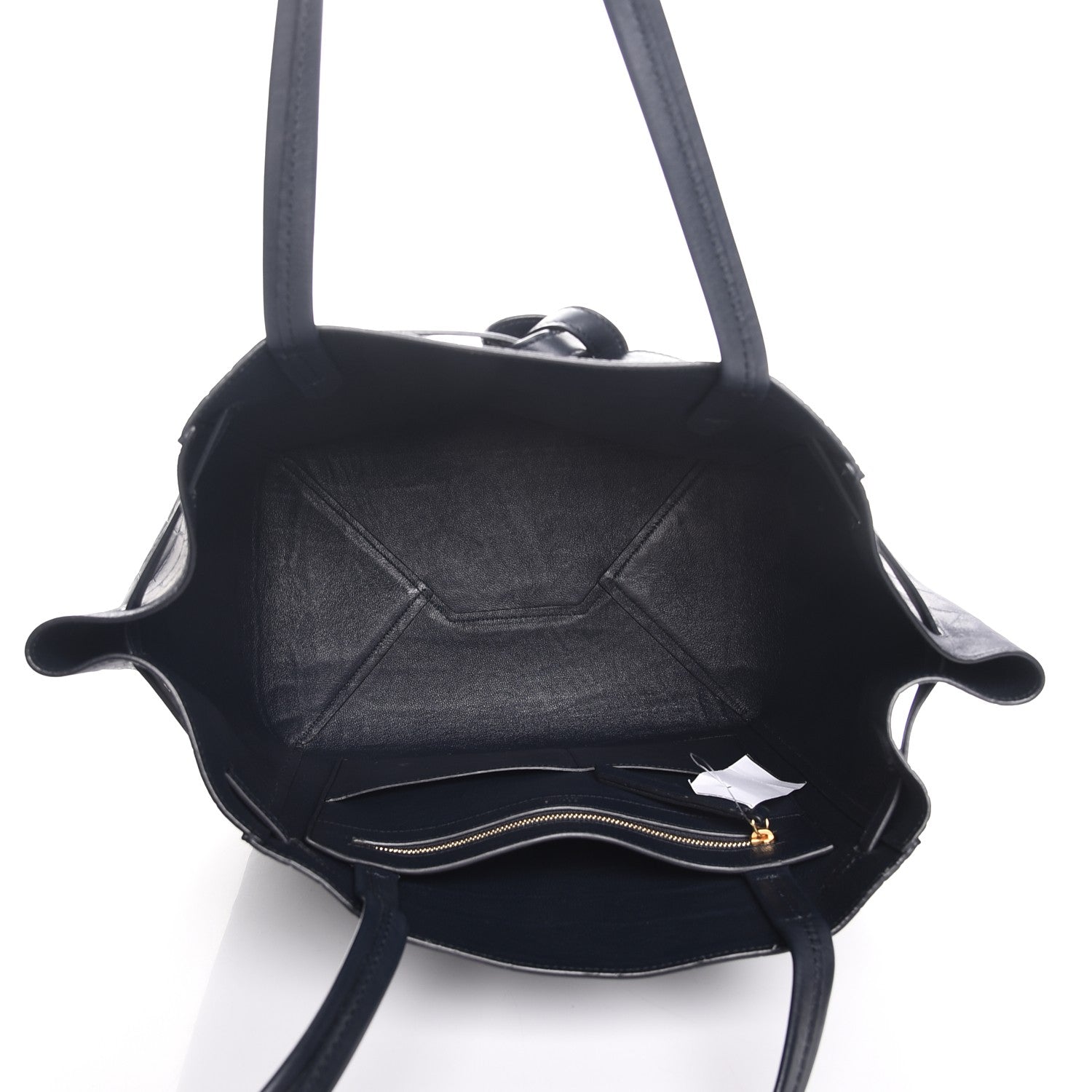 Celine Crocodile Embossed Nubuck Small Belt Cabas Phantom Navy Blue 5 of 12