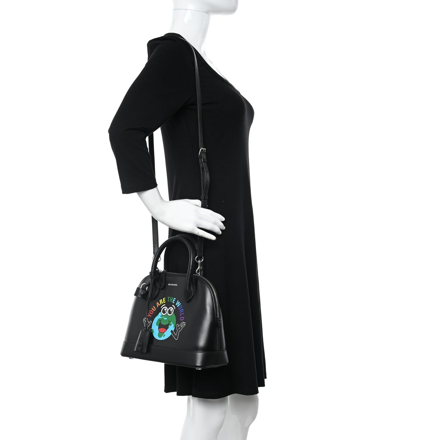 Calfskin You Are The World S Ville Top Handle Bag Black Multicolor