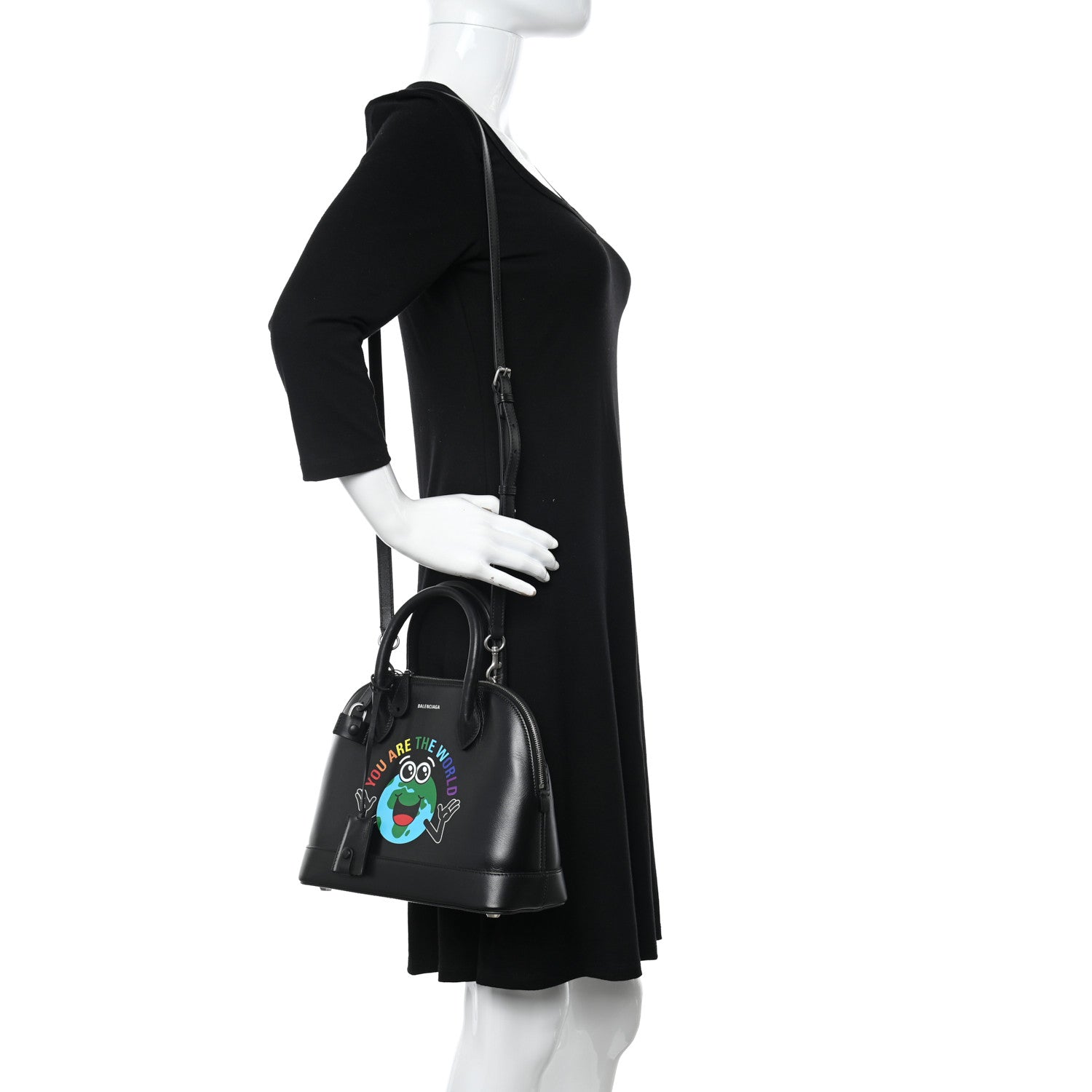 Balenciaga Calfskin You Are The World S Ville Top Handle Bag Black Multicolor 2 of 9