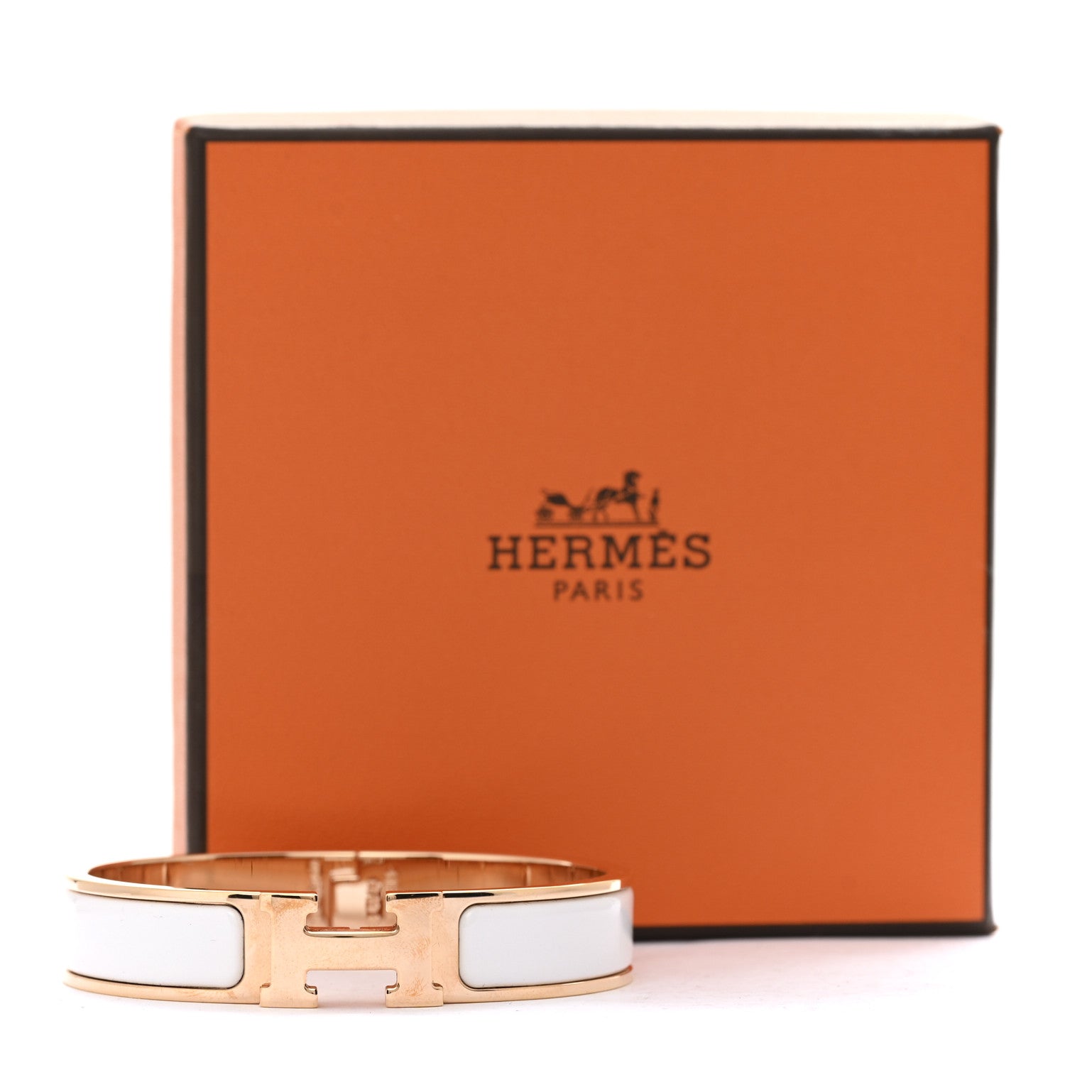Hermes Enamel Narrow Clic Clac H Bracelet PM White 6 of 6