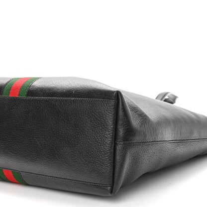 Gucci Textured Calfskin Web Medium Ophidia Shopping Tote Black 10 of 11