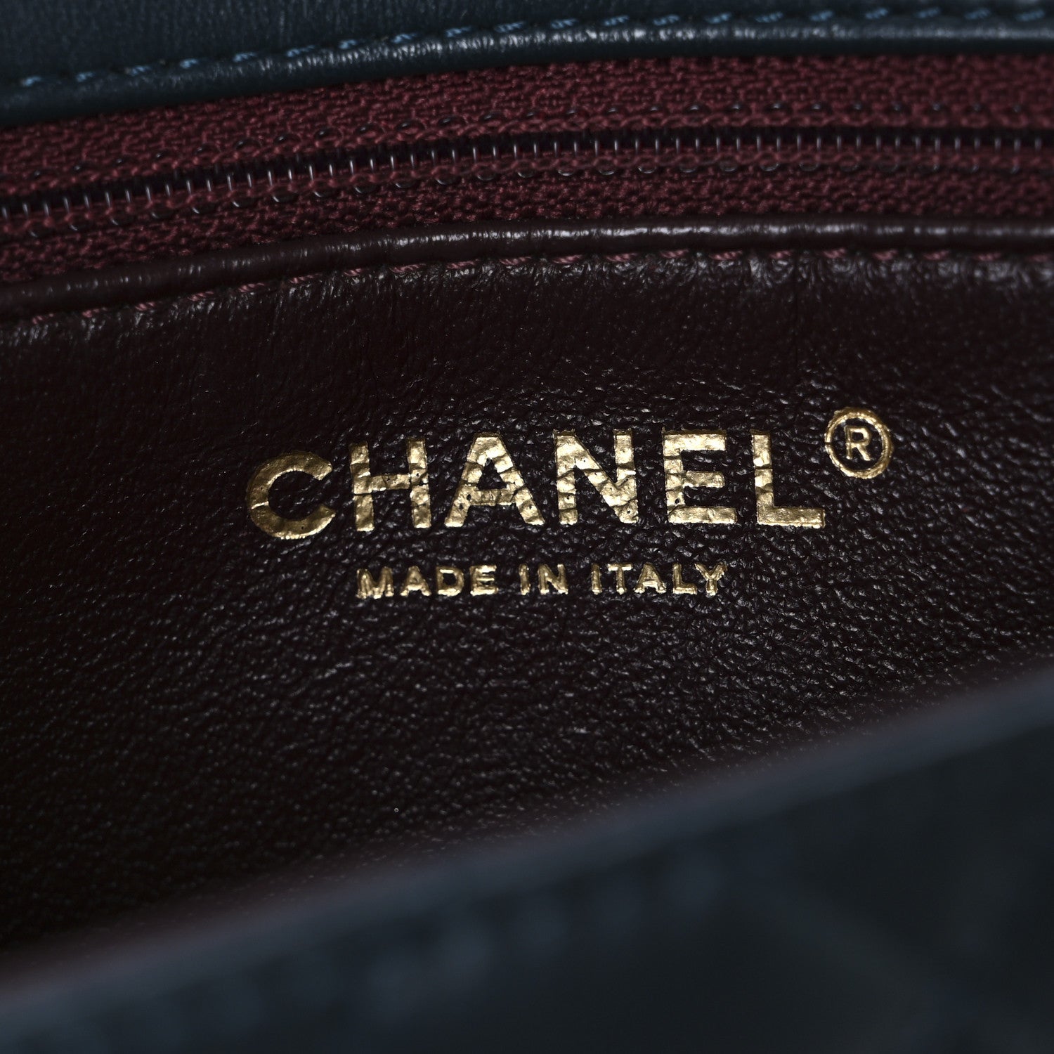 Chanel Lambskin Quilted Two Tone Day Flap Navy Turquoise 6 of 10