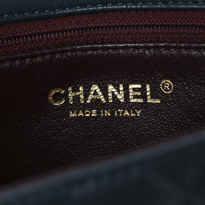 Chanel Lambskin Quilted Two Tone Day Flap Navy Turquoise 6 of 10
