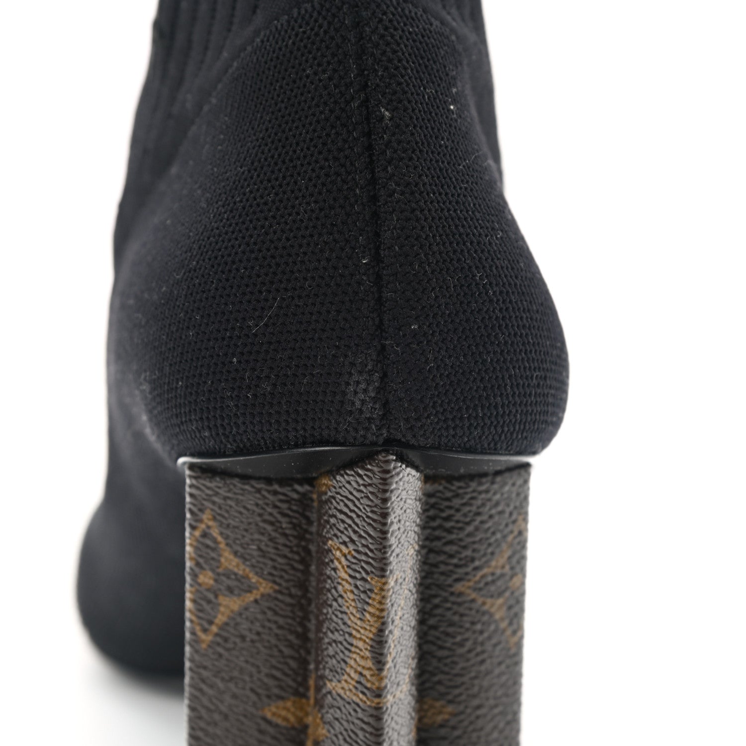 Louis Vuitton Monogram Stretch Fabric Silhouette Ankle Boots 40 Black 5 of 9